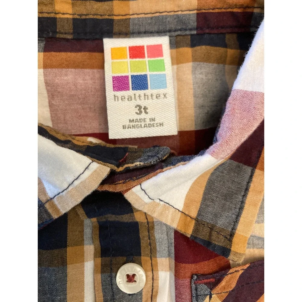 Healthtex/Cat&Jack  Toddler Boys Button Down Shirt Set 2pc Multi Color 3T